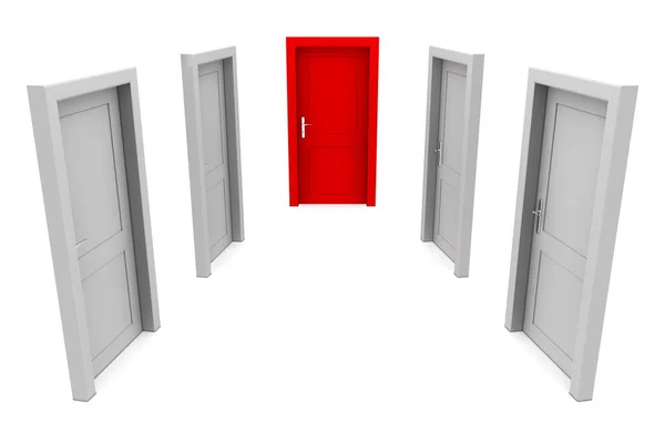 Επιλέξτε Την Κόκκινη Πόρτα — Φωτογραφία Αρχείου