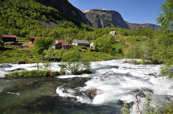 Ein Dorf Norwegen — Stockfoto