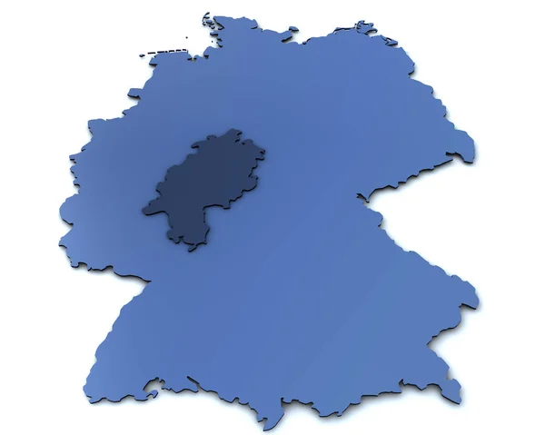 Mappa Della Germania Assia — Foto Stock