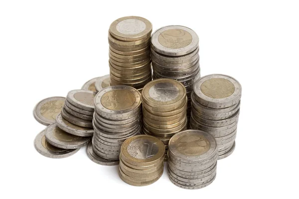 Pila Monedas Euros —  Fotos de Stock