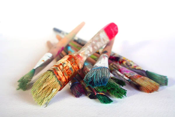 Pincel Tinta Equipamento Arte — Fotografia de Stock