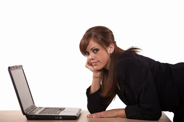 Attractive Twenties Brunette Caucasian Business Woman — Stock Photo, Image