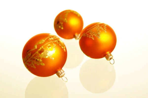 Boules Arbre Noël Orange — Photo