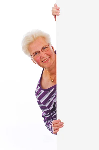 Femeie Bătrână Vârstă Fundal Alb — Fotografie, imagine de stoc