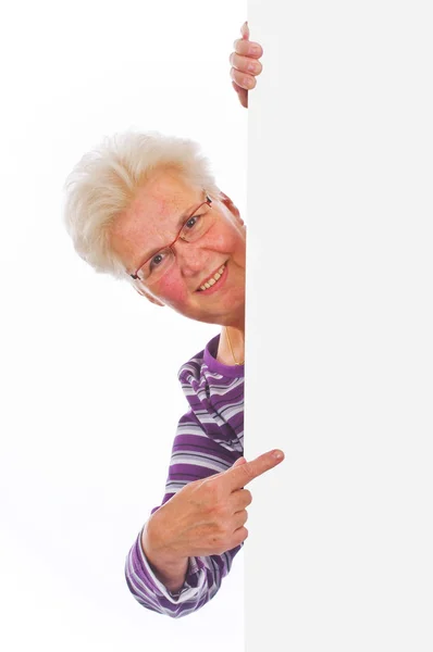 Senior Old Woman White Background — Stock Photo, Image