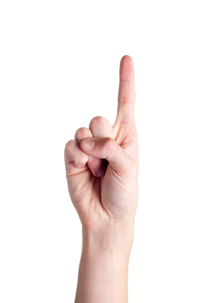 Hand One Finger Pointing Upwards — Stock Photo, Image