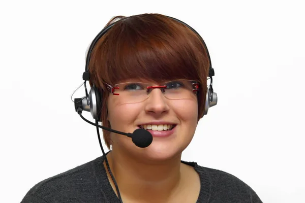 Représentant Service Clientèle Avec Casque — Photo