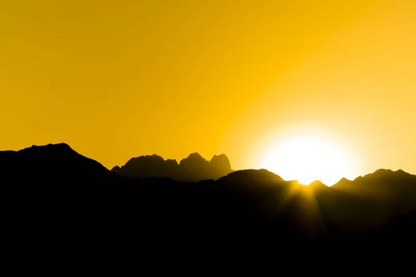 Zachód Słońca Saharze Niedaleko Hurgady Egipt — Zdjęcie stockowe