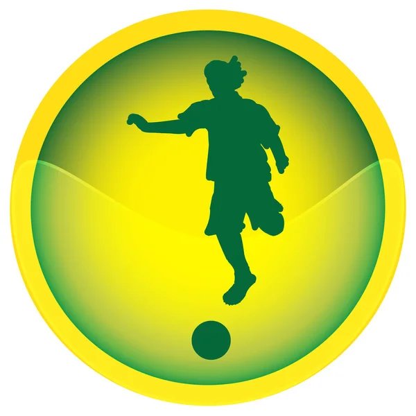 Calcio Pulsante Verde Oro Illustrazione — Foto Stock