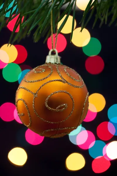 Χριστουγεννιάτικο Δέντρο Διακοσμήσεις Κοντινό Πλάνο — Φωτογραφία Αρχείου