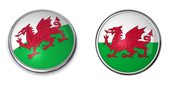 Banner Button Wales Izolované Bílém Pozadí — Stock fotografie