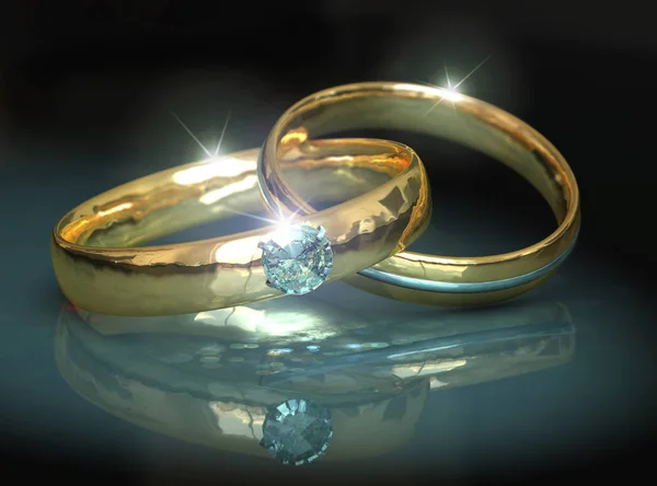 Cincin Pernikahan Perhiasan Pernikahan Cincin Pertunangan — Stok Foto