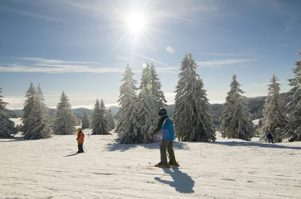 Winterwandern Den Bergen — Stockfoto