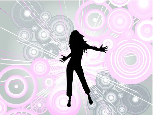 Vector Illustration Girl Dancing Park — Stock Photo, Image