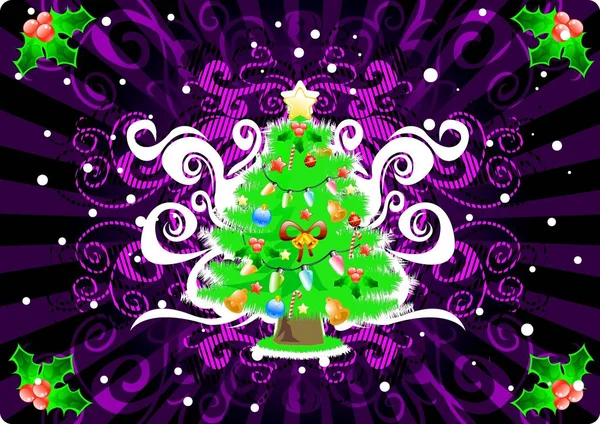 Festive Christmas Tree Holiday Decorations — Stock Photo, Image