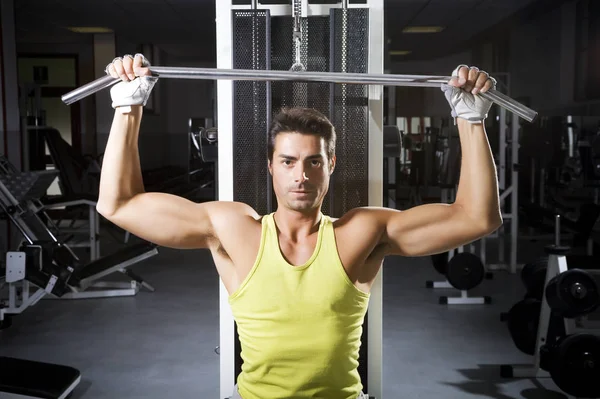 Gezondheidsclub Man Een Sportschool Doen Gewichtheffen — Stockfoto
