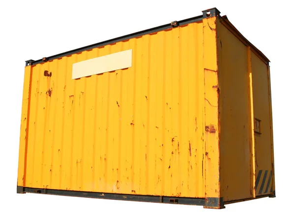 Yellow Ship Freight Container Isolated White Background — Stock Photo, Image