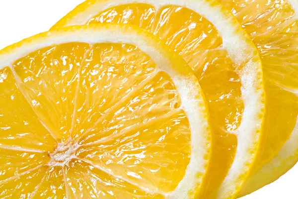 Krajíc Nakrájeného Citronu Zblízka — Stock fotografie