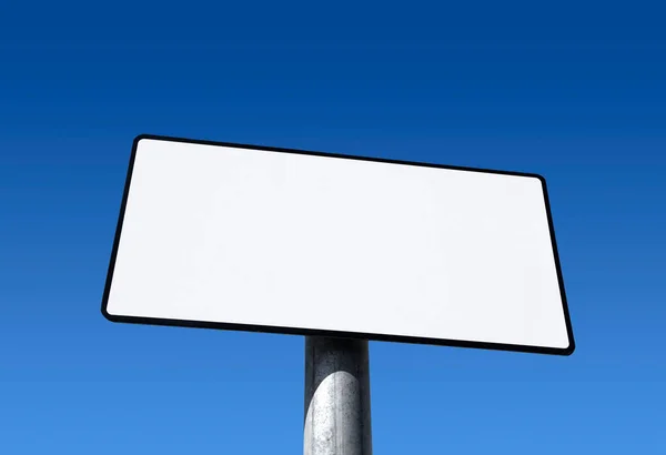Blue Sky Blank White Sign Ready Text — Stock Photo, Image