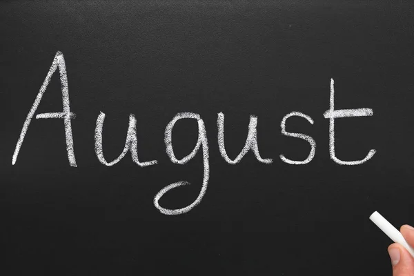 August Written Blackboard — Stock Photo, Image