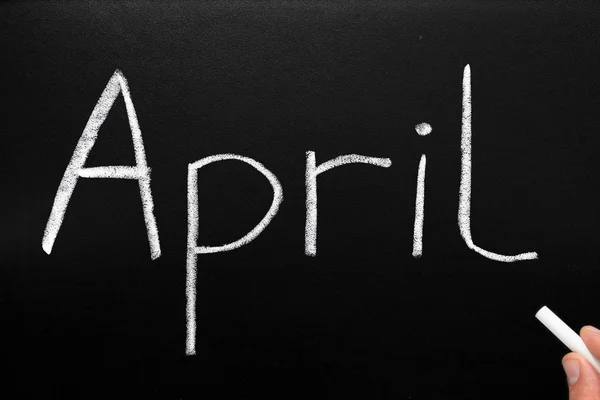 April Written Blackboard — Stock Photo, Image