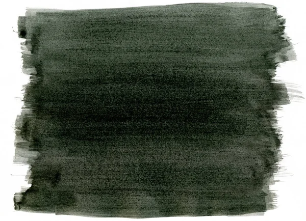 黑色水彩画笔画抽象背景 — 图库照片