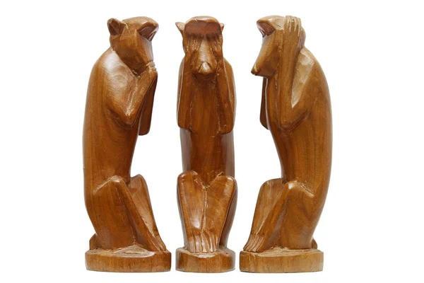 Three wise monkeys.  See no evil, hear no evil and speak no evil.
