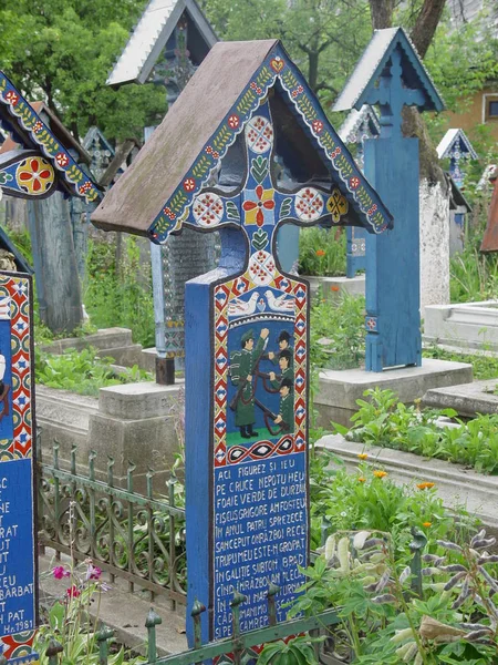 Glücklicher Friedhof Sapanta — Stockfoto