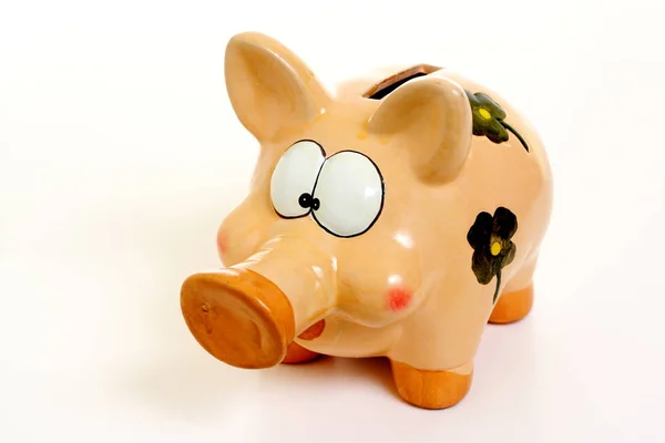 Piggy Piggy Bank Contre White Background Isolé — Photo