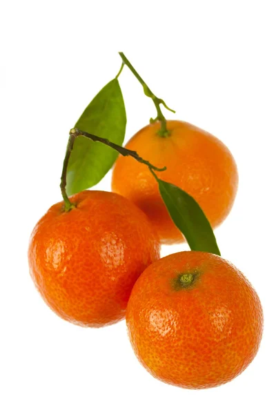 Mandarini Freschi Arancioni Isolati — Foto Stock