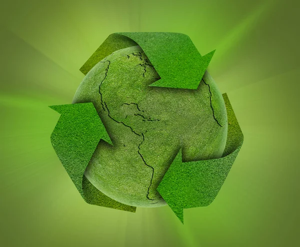 Recycle Symbol Green Background — Stock Photo, Image