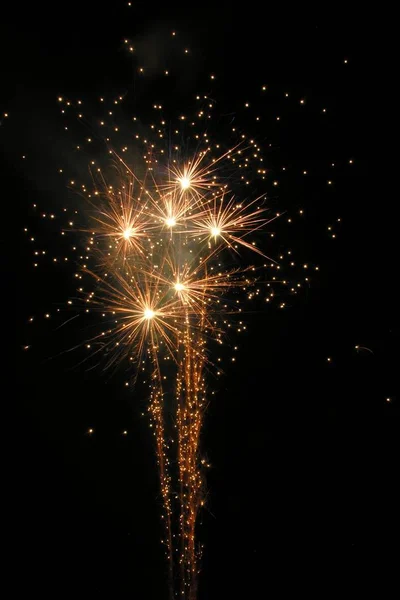 Feriado Explosão Fogos Artifício Céu Noturno Celebração — Fotografia de Stock