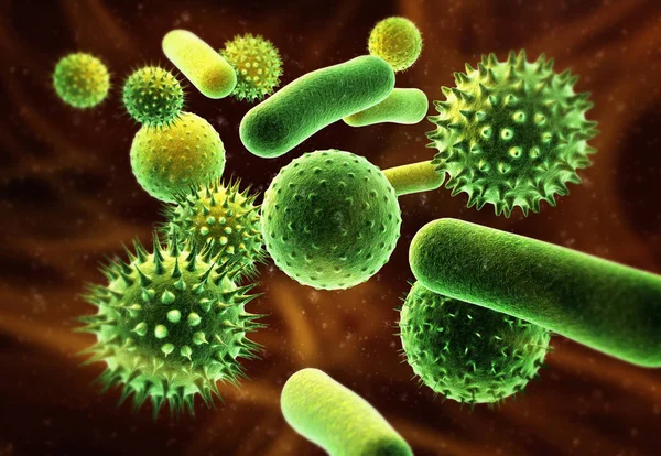 Viren Und Bakterien Medizinische Illustration — Stockfoto