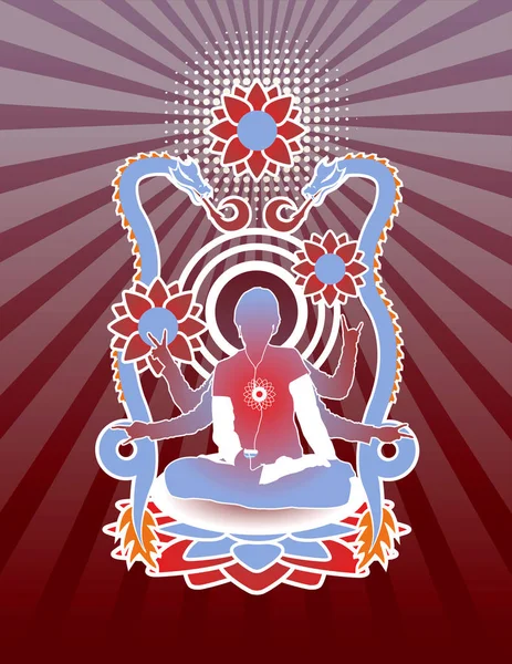 Yoga Meditatie Vectorillustratie — Stockfoto