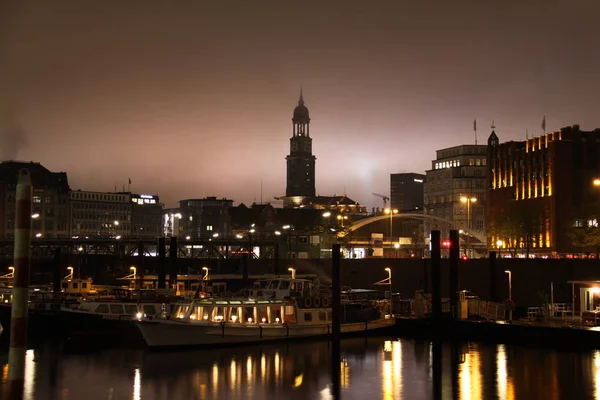 Speicherstadt Amburgo Notte — Foto Stock