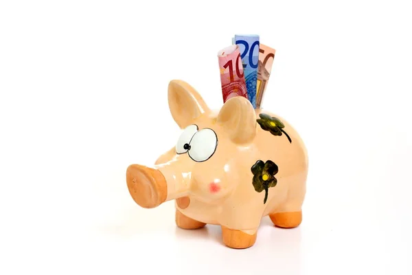 Piggy Bank Money Bills — Stock Photo, Image