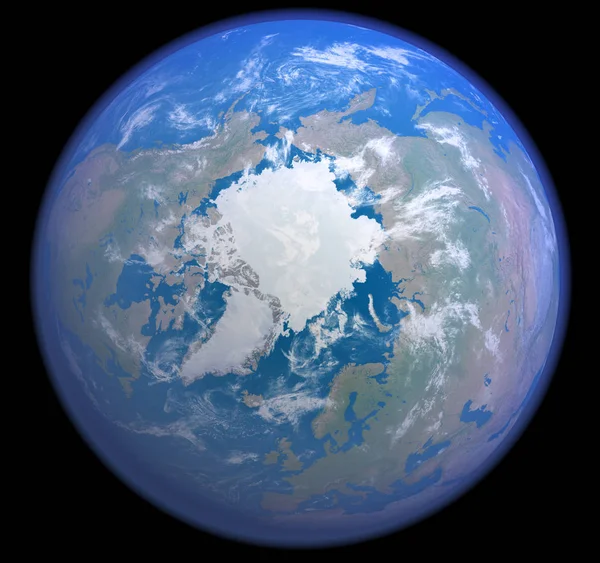 Uzaydan Kuzey Kutbu — Stok fotoğraf