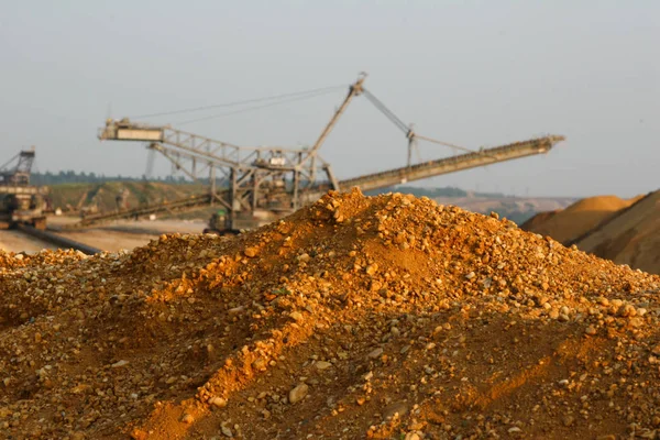 Sitio Construcción Con Grúa Basura — Foto de Stock