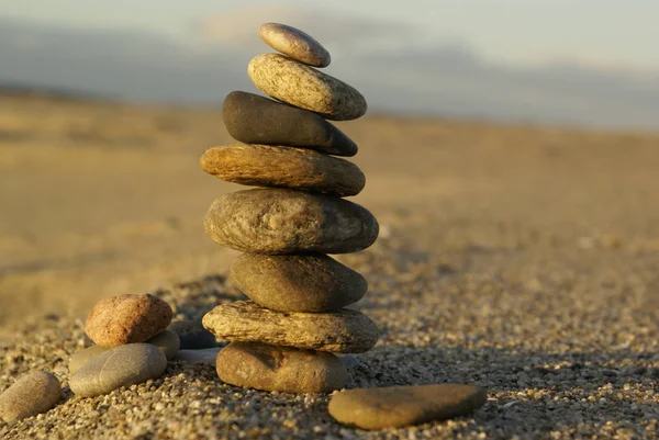Stones Discovered Beach Rgen Gefotet Polarizing Filter Raw — стоковое фото