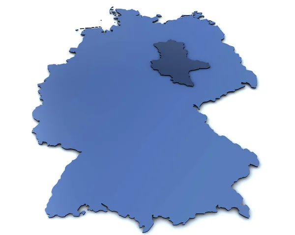 Karta Över Tyskland Saxony Anhalt — Stockfoto