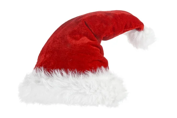 Weihnachtsmann Mütze Auf Weiß — Stockfoto