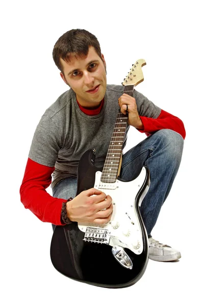 Porträt Eines Mannes Mit Gitarre — Stockfoto