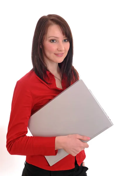 Young Woman Laptop — Stock Photo, Image