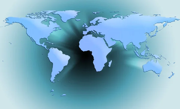 大陸と世界地図 — ストック写真