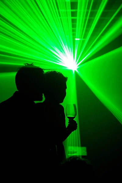 Silhouet Van Een Jonge Vrouw Een Nachtclub — Stockfoto