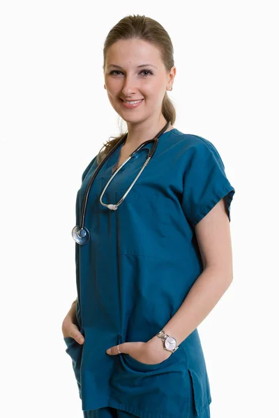 Young Attractive Caucasian Blonde Healthcare Worker — Stock Photo, Image