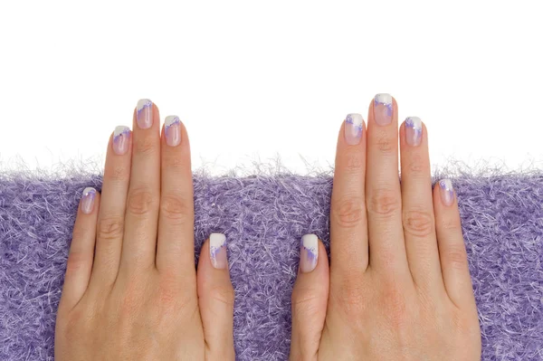 Primo Piano Mani Femminili Con Manicure — Foto Stock