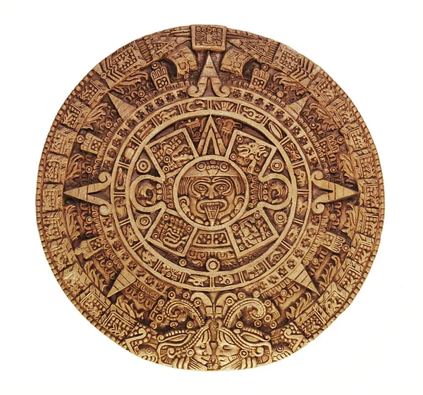 アステカのカレンダーや彫刻 — ストック写真