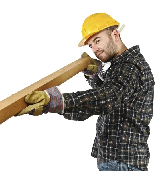 Carpenter Work Isolated White — Stock Photo, Image