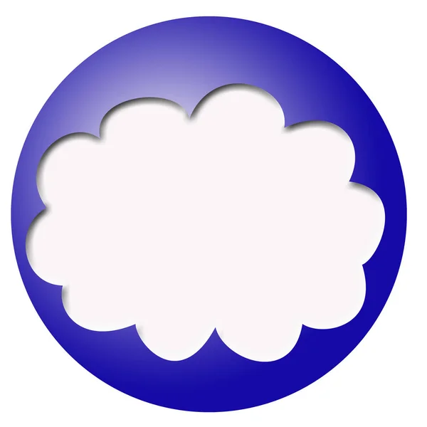 Botón Azul Con Nube Blanca — Foto de Stock